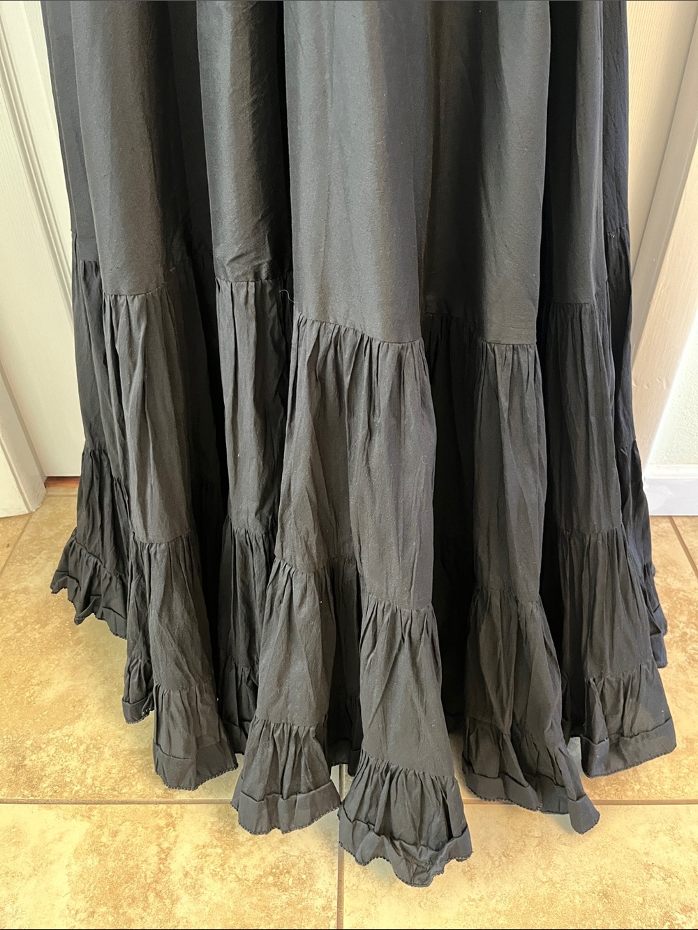 25 yard Black Tiered Maxi Skirt - Tribal Bellydance Skirt We3 BellyDance brand - Picture 2 of 5